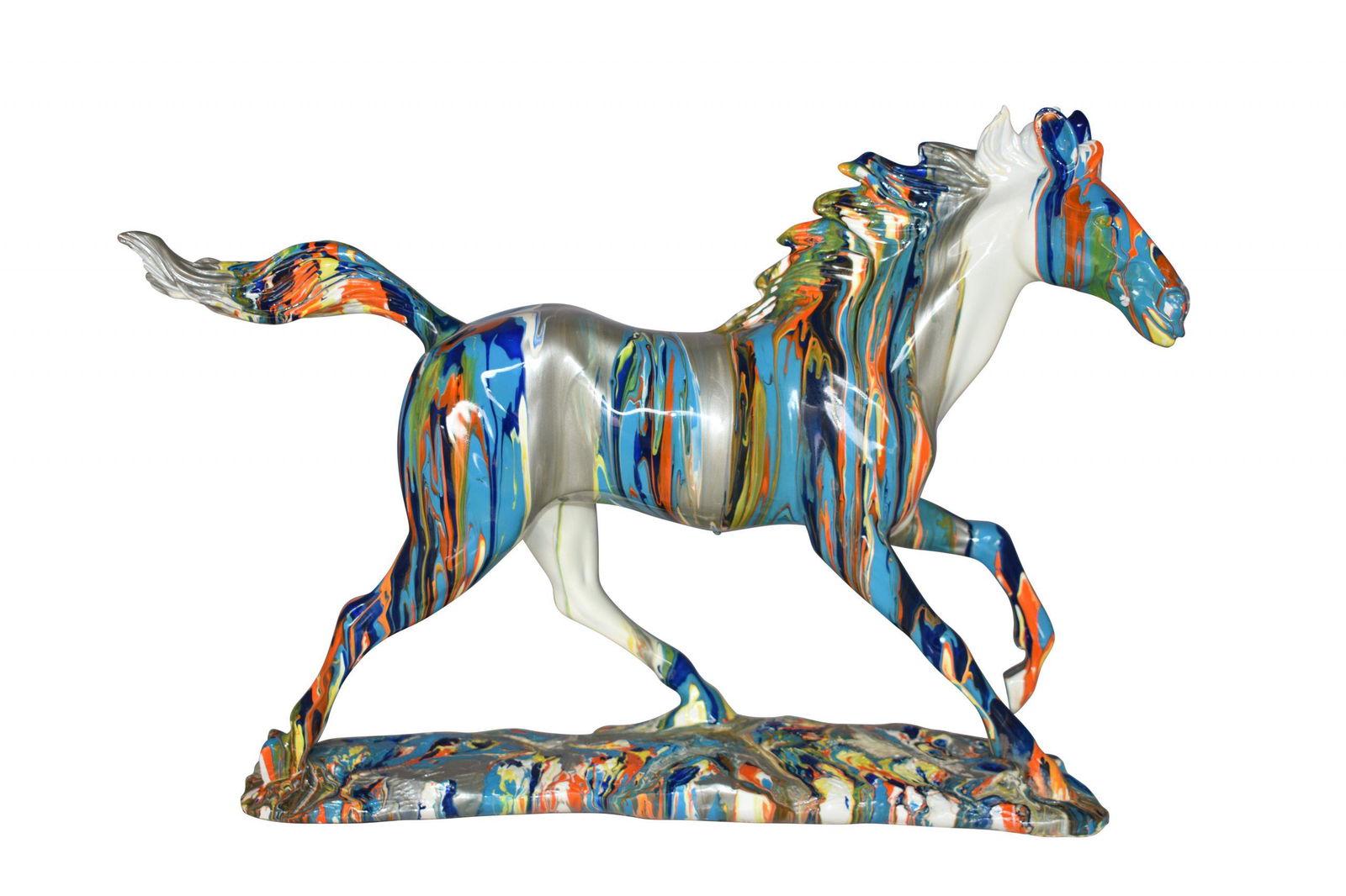 Running Horse Modern Art Graffiti Resin Statue Size: 20" x 5" x 14"H (1 of 13)