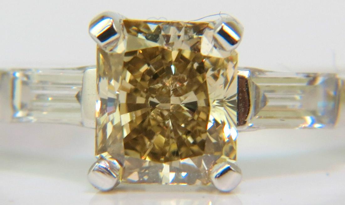 1.28CT FANCY YELLOW ORANGE DIAMOND RING VS PRINCESS & PLATINUM+ (1 of 9)