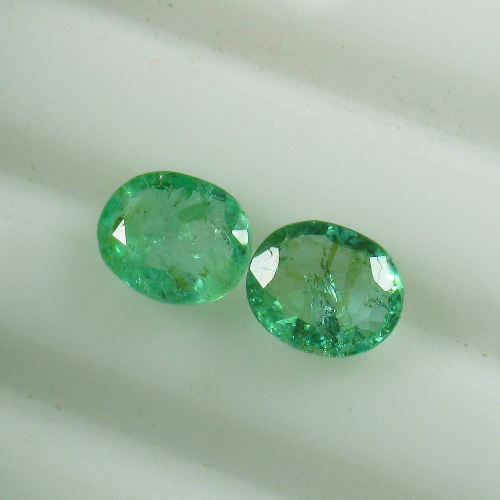 Natural Emerald Pair - 1.14 Ct (1 of 1)