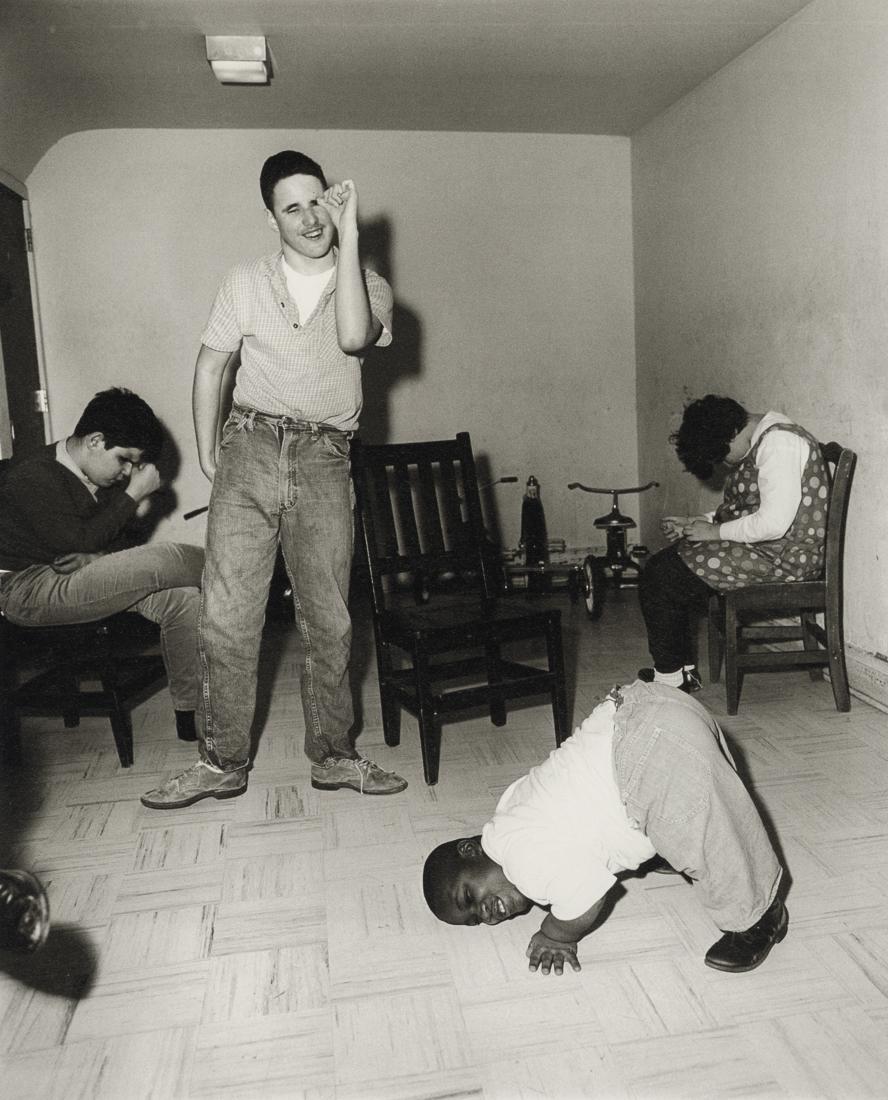 DIANE ARBUS - Five children in a common room, 1969: Artist: Diane Arbus Title: Five children in a common room, N.J., 1969 Medium: Photo Litho, 2003, Germany Dimensions: 8.75x10.85" Description: Heat Wax Mounted on 12x16" Conservation Board Artist Bio: 