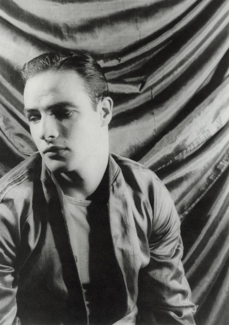 CARL VAN VECHTEN - Marlon Brando, 1948: Artist: Carl Van Vechten Title: Marlon Brando in a Streetcar Named Desire, December 27, 1948 Medium: Photo Litho, 1993, USA Dimensions: 6.35x9" Description: Heat Wax Mounted on 8.5x11" Conservation Bo
