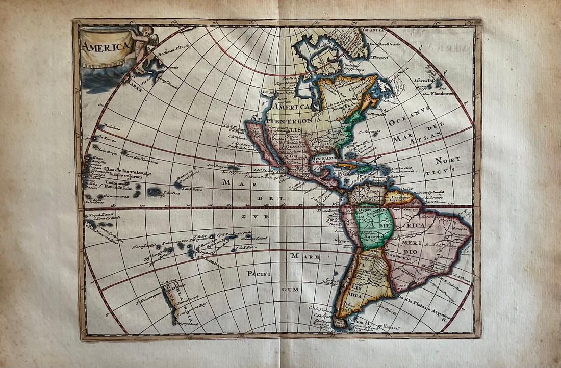 1729 Western Hemisphere with California as a island. By Philipp Cluver (1 of 4)
