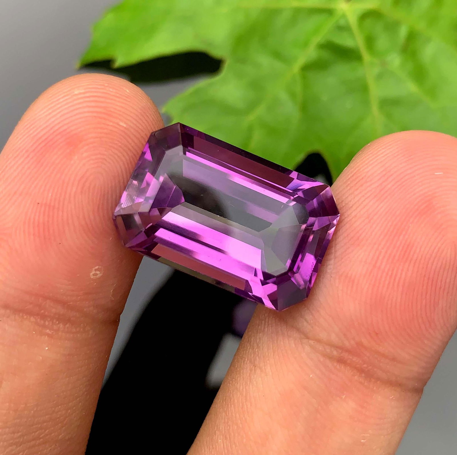 Emerald Cut Amethyst Gemstone For Necklace Jewelry , Emerald Shape Amethyst Gemstone For Sale , (1 of 5)
