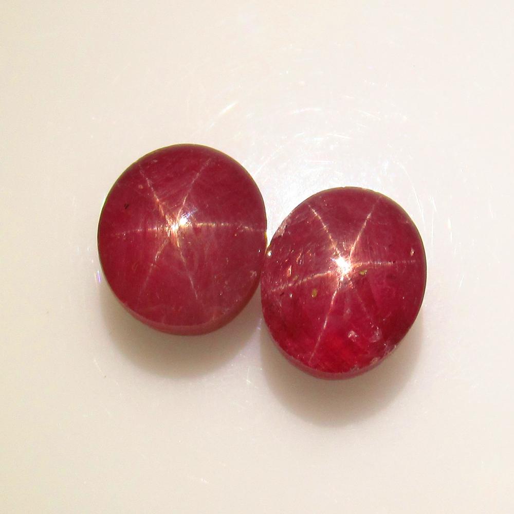 Natural Star Ruby Pair - 16.16 Ct (1 of 3)