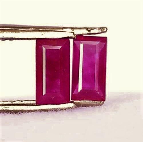 Pair of Natural Red Rubies Octagon Cut (1 of 2)