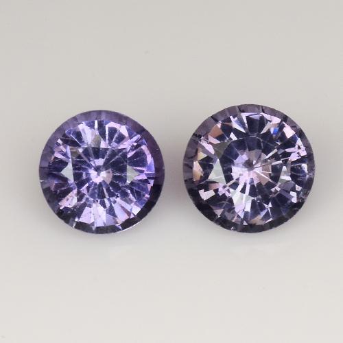 BEAUTIFUL CUT! 2 Pcs 1.28Cts 100%NATURAL CEYLON SPINEL ROUND LOOSE GEMSTONES (1 of 3)
