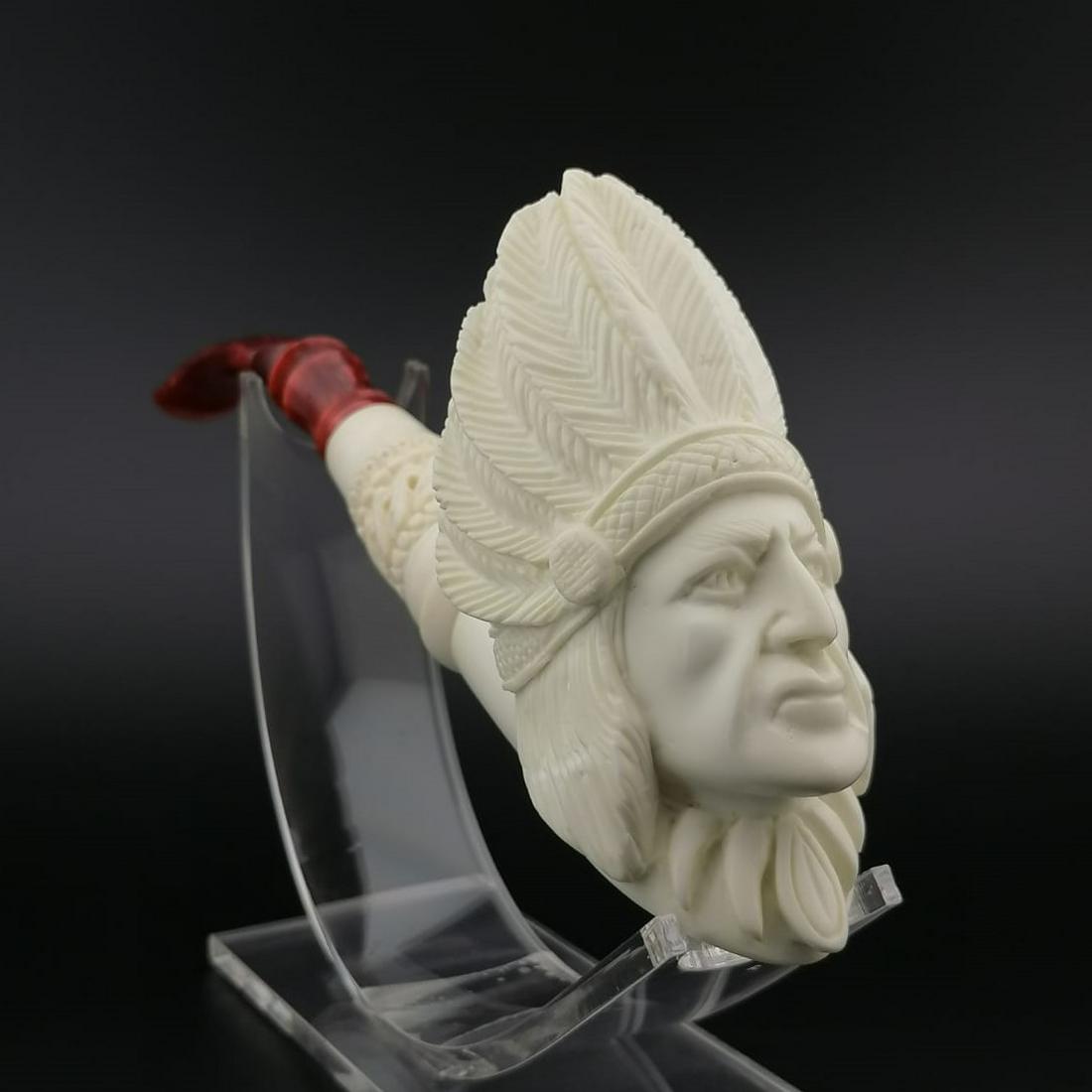 American Indian Warrior Chief Meerschaum Pipe (1 of 9)
