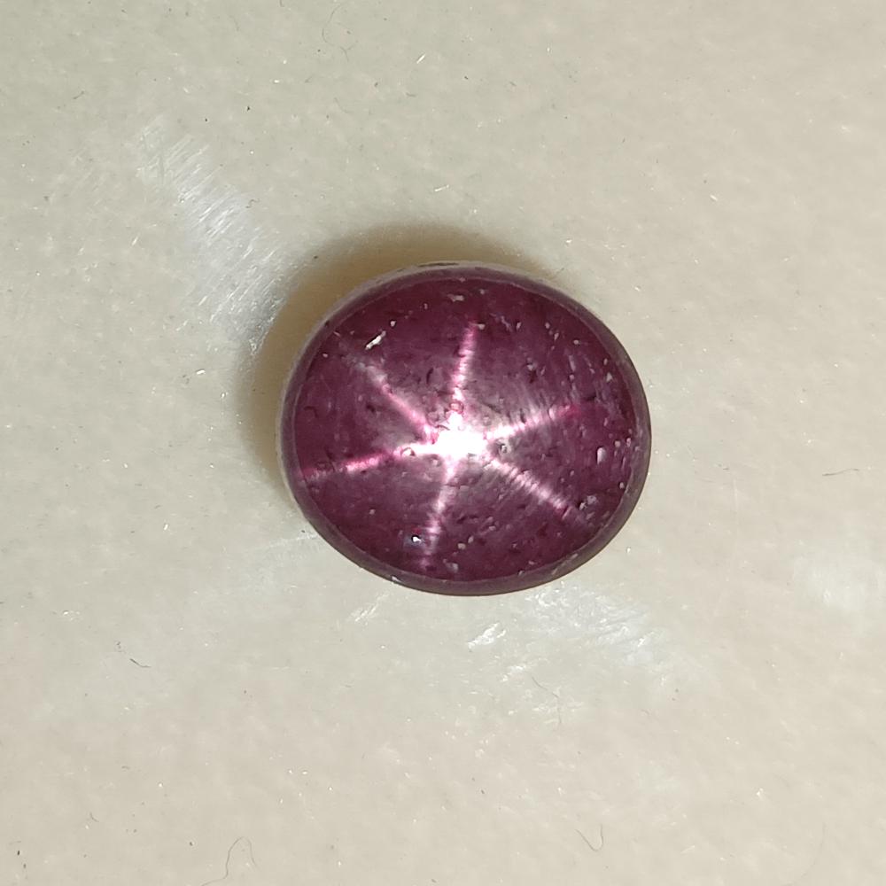 3.86 Ctw Natural Six Line Red Star Ruby Oval Cab (1 of 2)