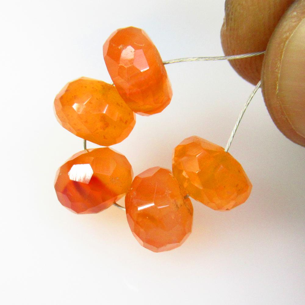 13.11 Ctw Natural 5 Orange Carnelian Round Beads: No Reserve! Title: 13.11 Ctw Natural 5 Orange Carnelian Round Beads Stone Clarity: Semi-Transparent Gemstones: Natural Carnelian Beads Carat Weights: 13.11 Size/Dimensions: 7.60 -9.00 mm / 5 Pc's Addi