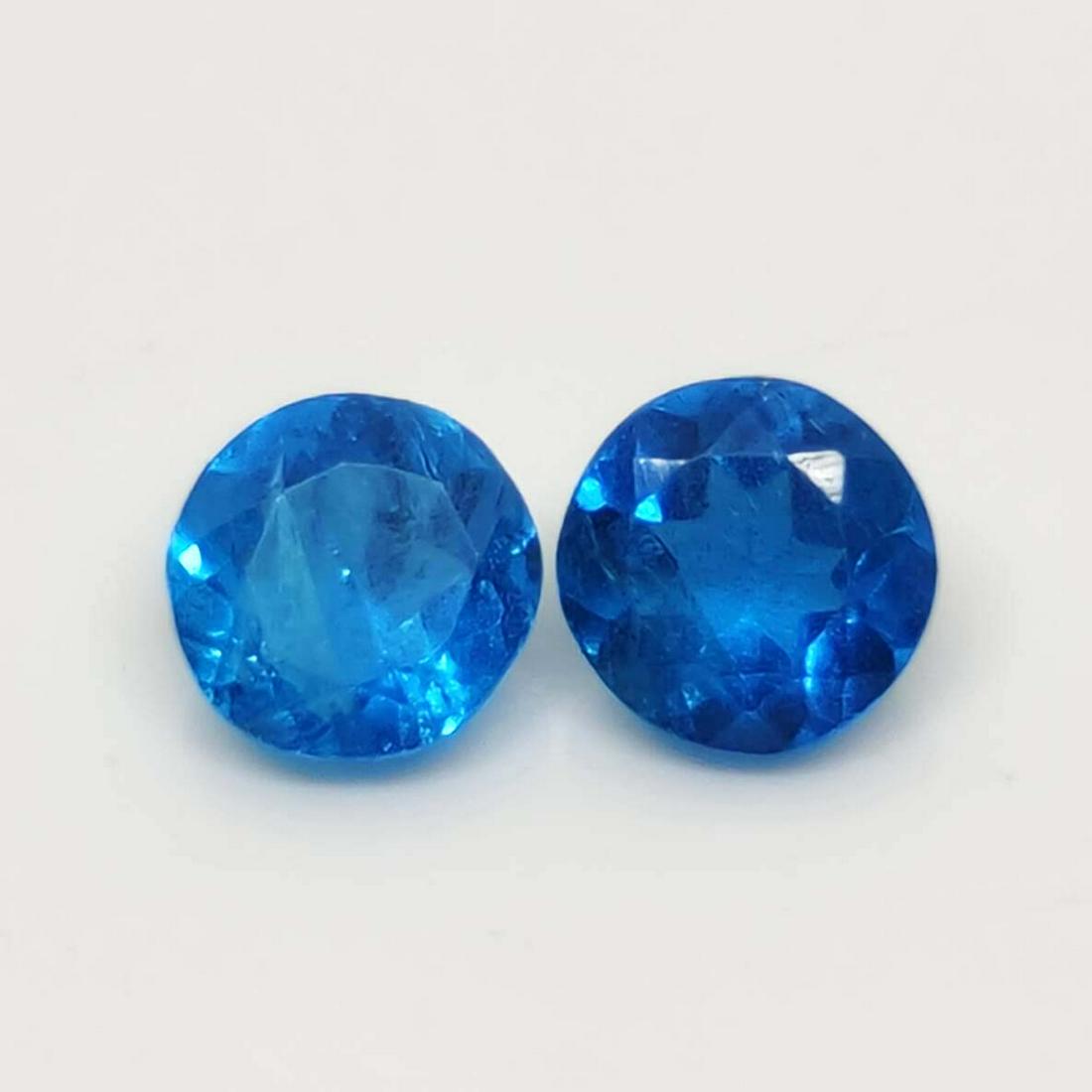 0.80 ct Rare Natural Neon Blue Apatite Pair (1 of 2)