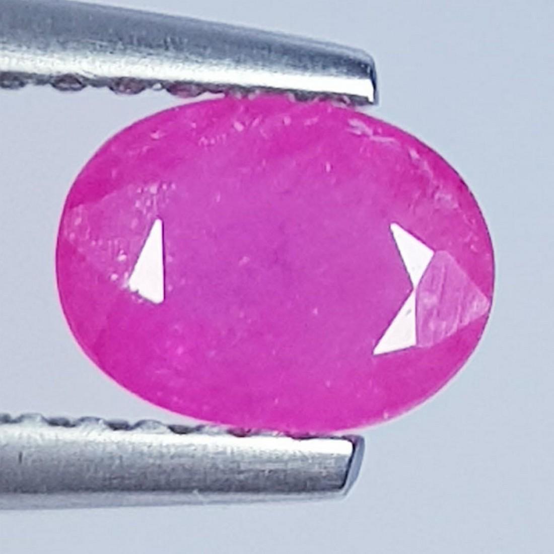 0.77 Ctz Unheated Pink Natural Ruby: No Reserve! Title: 0.77 Ctz Unheated Pink Natural Ruby Color/Clarity: Pink / VS Gemstones: Ruby Carat Weights: 0.77 Size/Dimensions: 6.30 x 5.00 x 2.60 Additional Information: Oval / Burma Shipping: