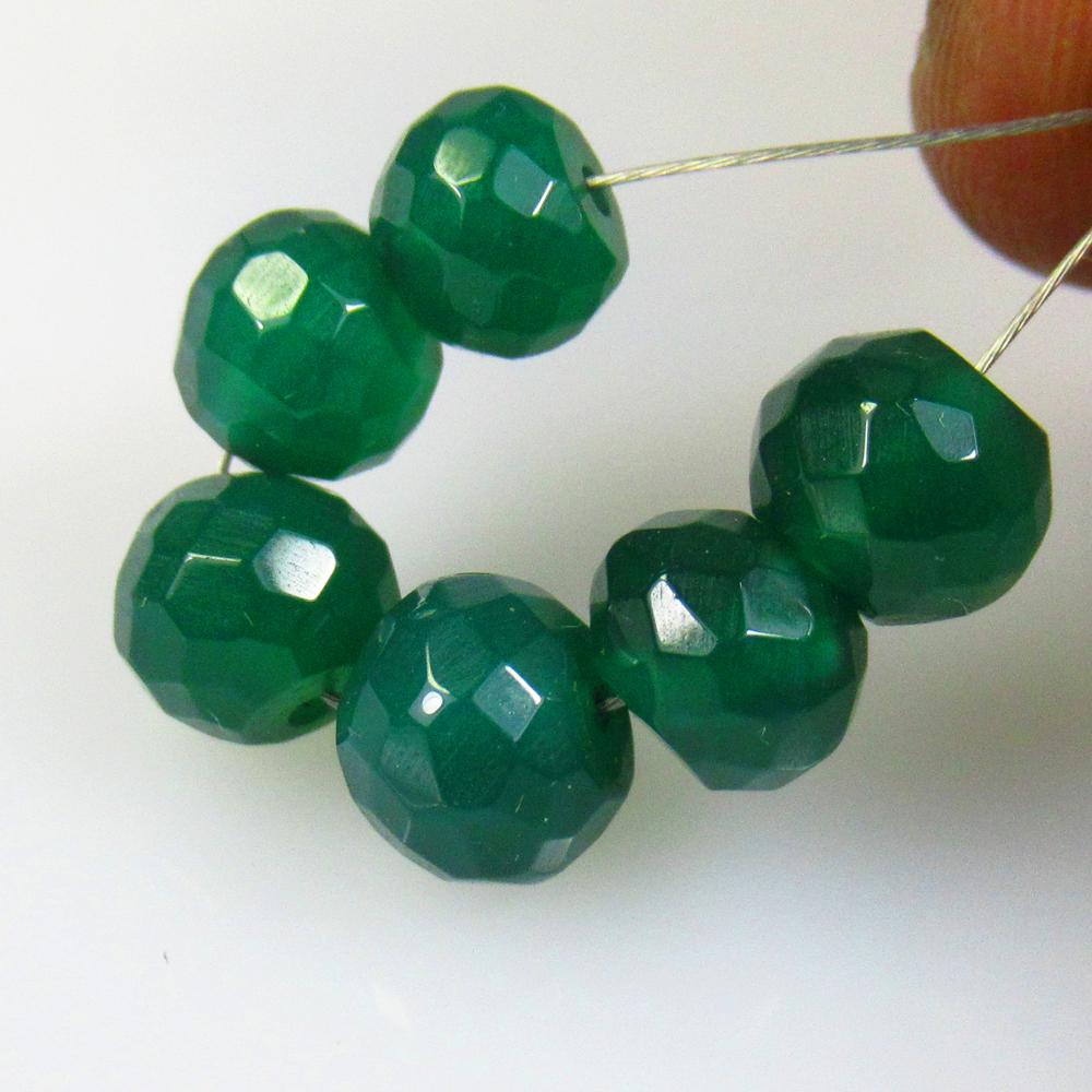 11.08 Ctw Natural 6 Drilled Green Onyx Round Beads (1 of 2)
