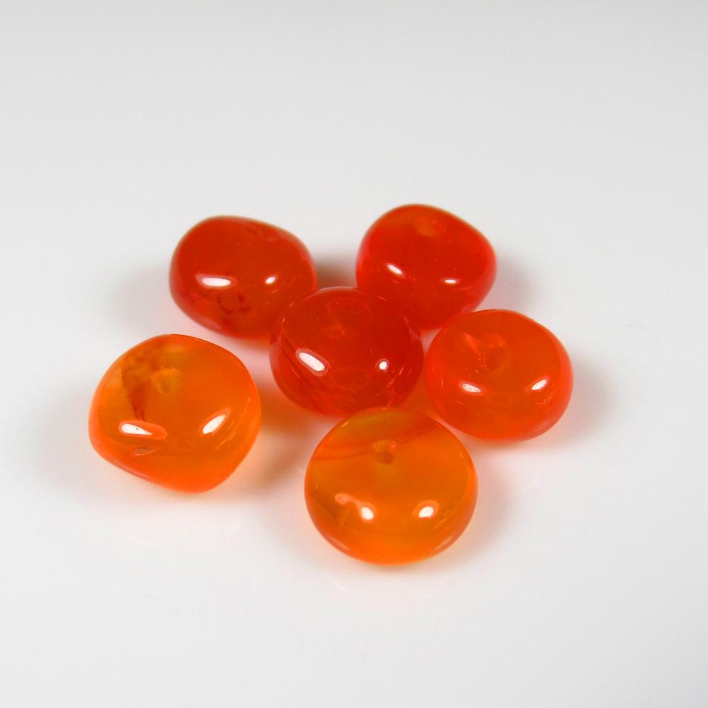Natural Carnelian Beads - 8.83 Ct: No Reserve! Title: Natural Carnelian Beads - 8.83 Ct Origin: Brazil Weight: 8.83 Size/Dimensions: 6.8 - 7.0 mm Additional Information: Pieces : 6 No's / Shape : Drilled Round Beads / Color : Orange / 
