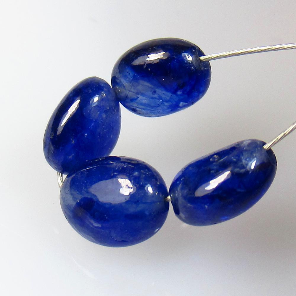 3.63 Ctw Natural 4 Blue Sapphire Dumble Beads (1 of 2)