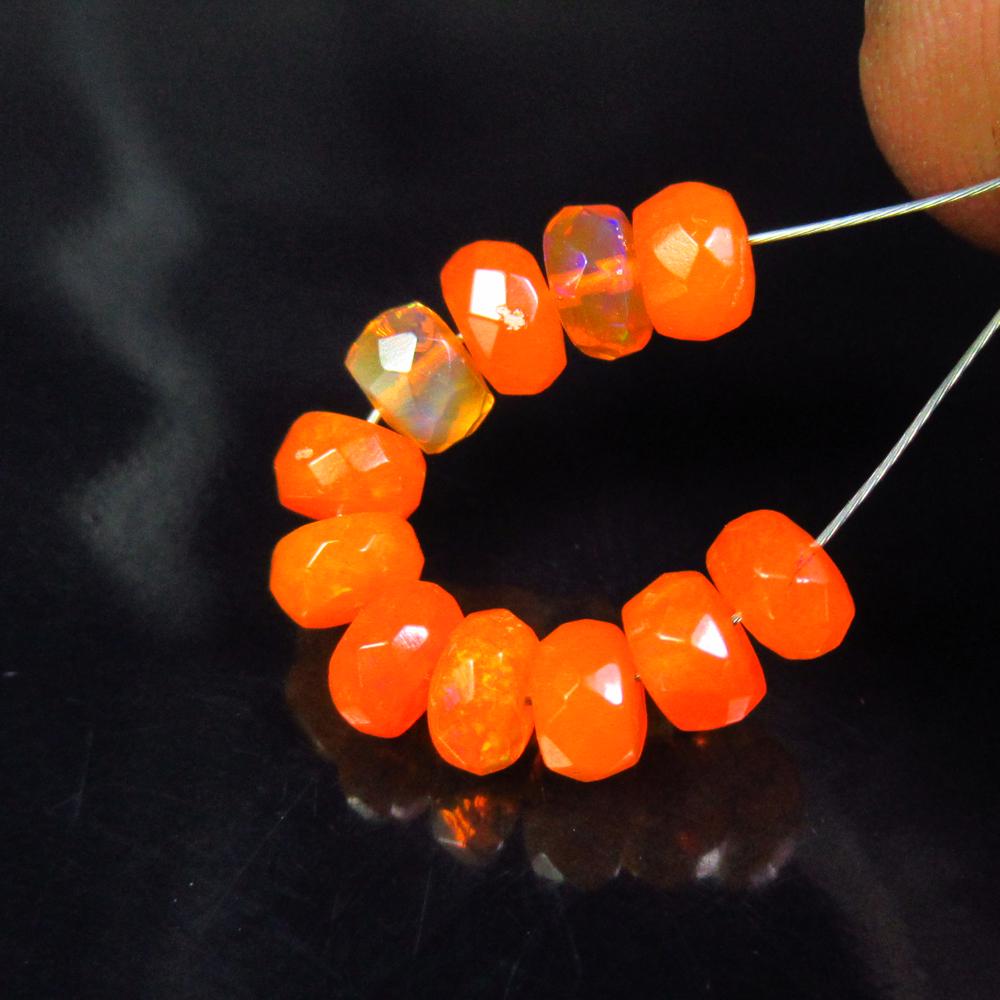 3.19 Ctw Natural 11 Drilled Orange Fire Opal Round Beads (1 of 2)