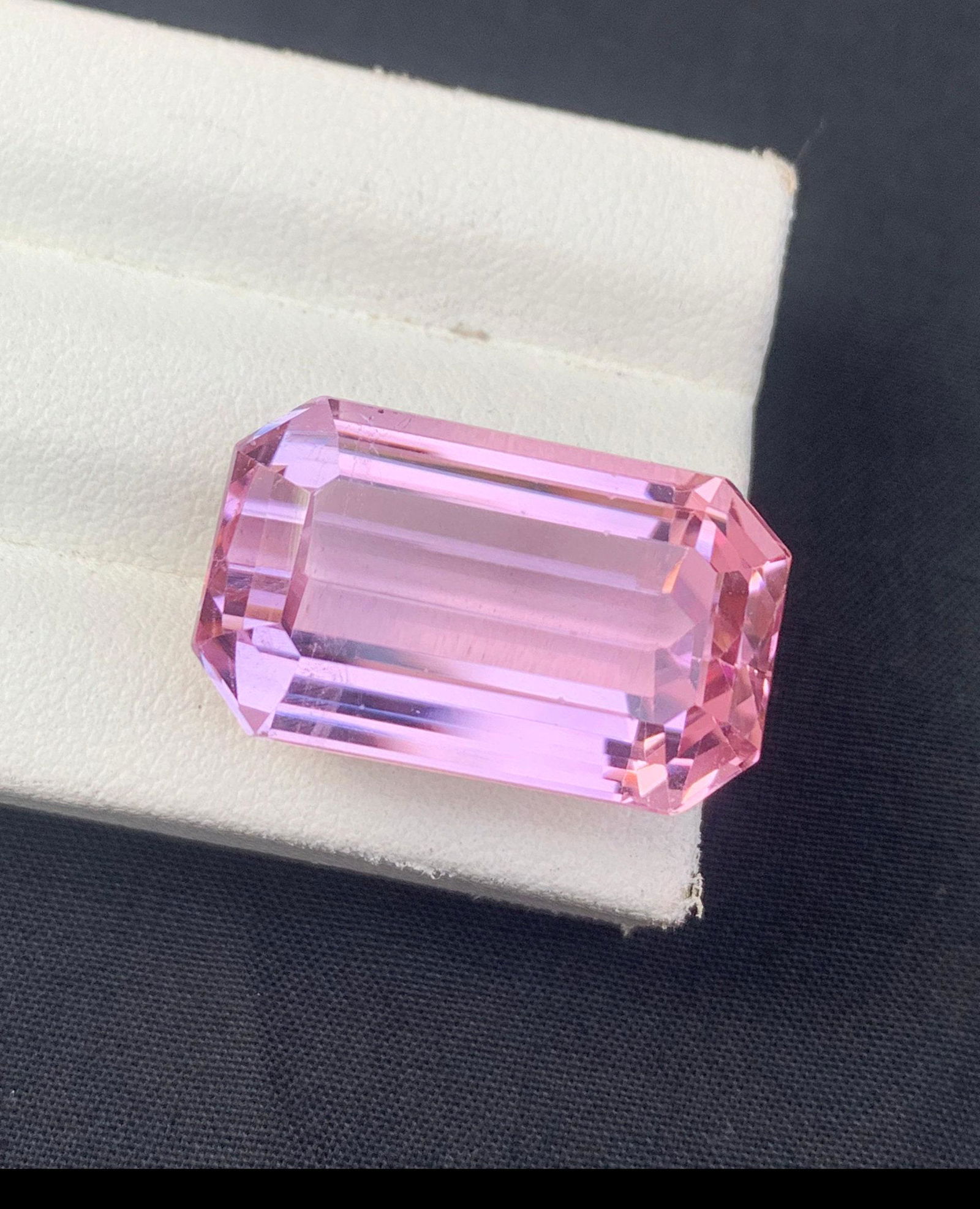 Natural Kunzite Gemstone , Eye Clean Clarity, Pink Color,Emerald Cut ,Rings and Jewelry Size, Loose (1 of 3)