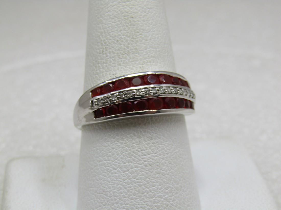 Sterling Garnet CZ Band Ring, Sz. 9.5, Channel Set (1 of 8)