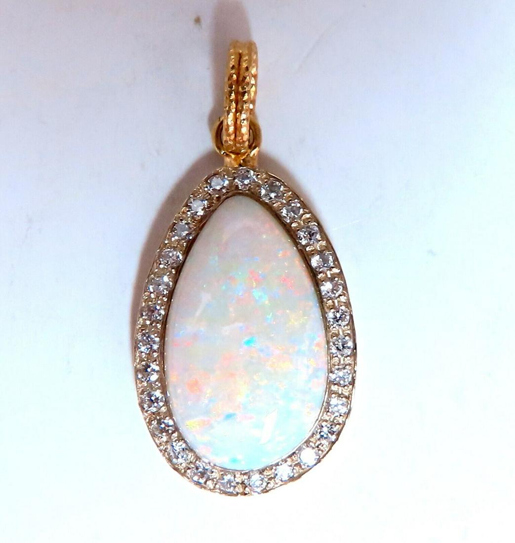 3.50ct Natural Australian Opal Pear Pendant 14kt (1 of 3)