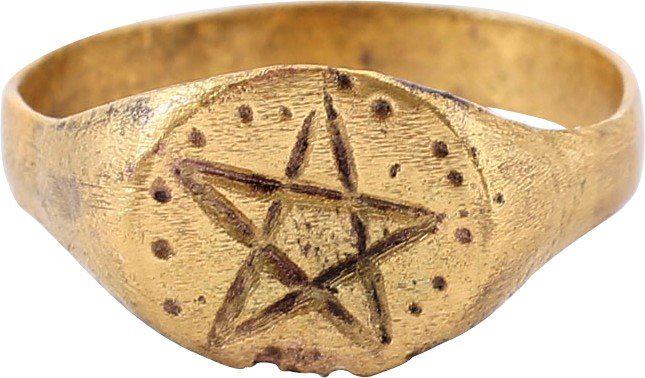 MEDIEVAL SORCERER’S PENTAGRAM RING, C.500-900 AD 9 ¾-10 (1 of 3)