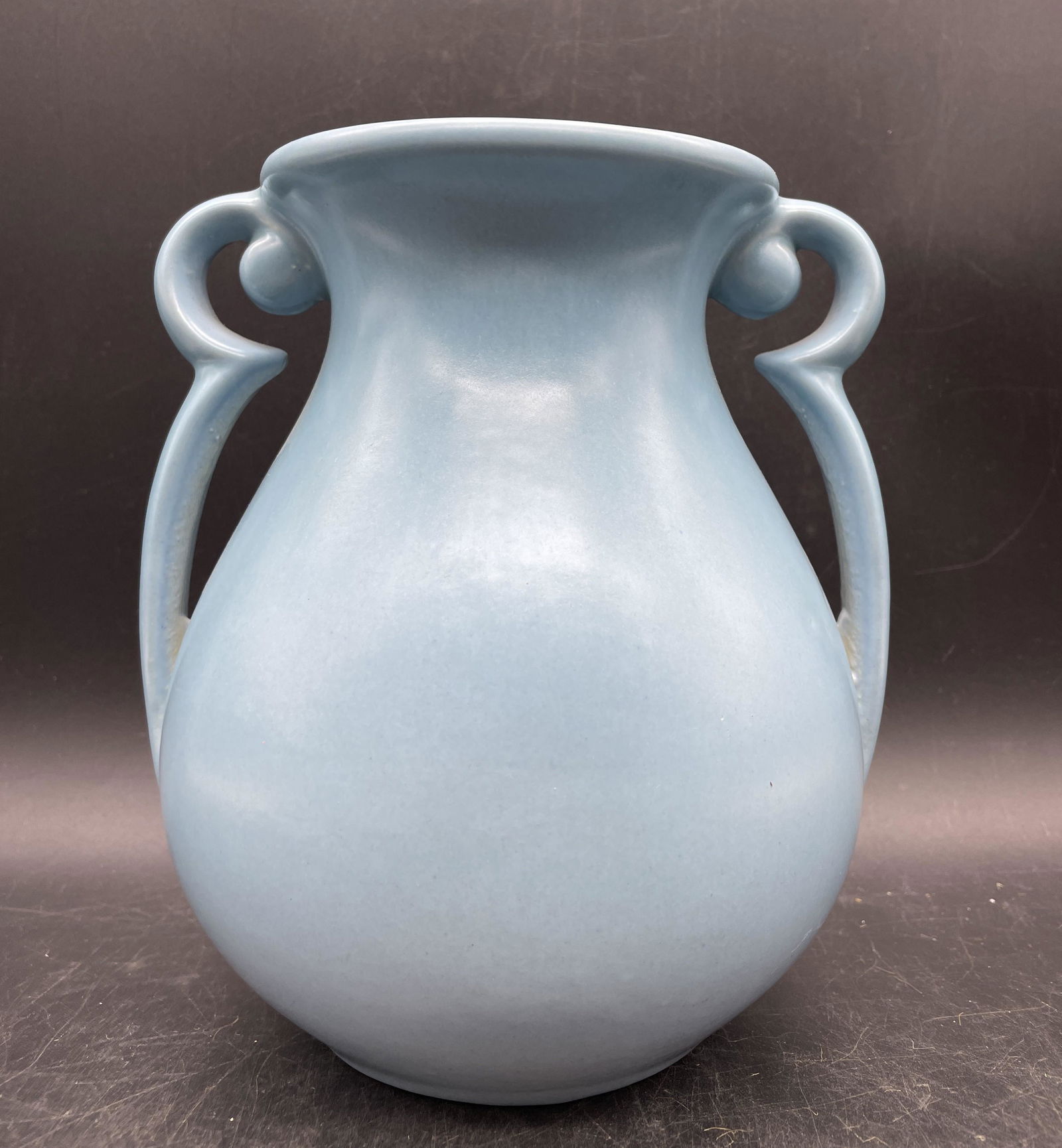 BLUE STANGL POTTERY HANDLED VASE # 3200 (1 of 8)