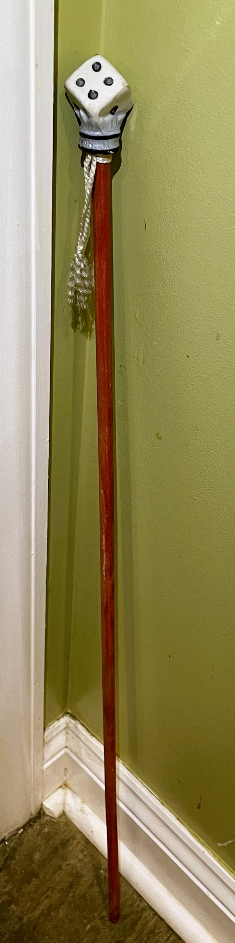 VINTAGE CARNIVAL CANE PRIZE PORCELAIN DICE TOP Japan (1 of 8)