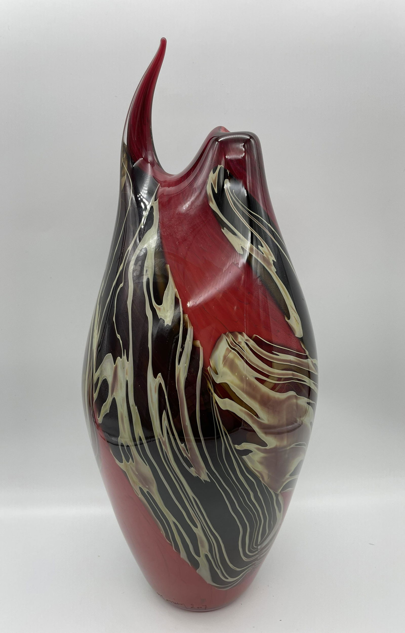 Morrison Glass Art Pueblo Pitcher vase signed 2007 (1 of 8)