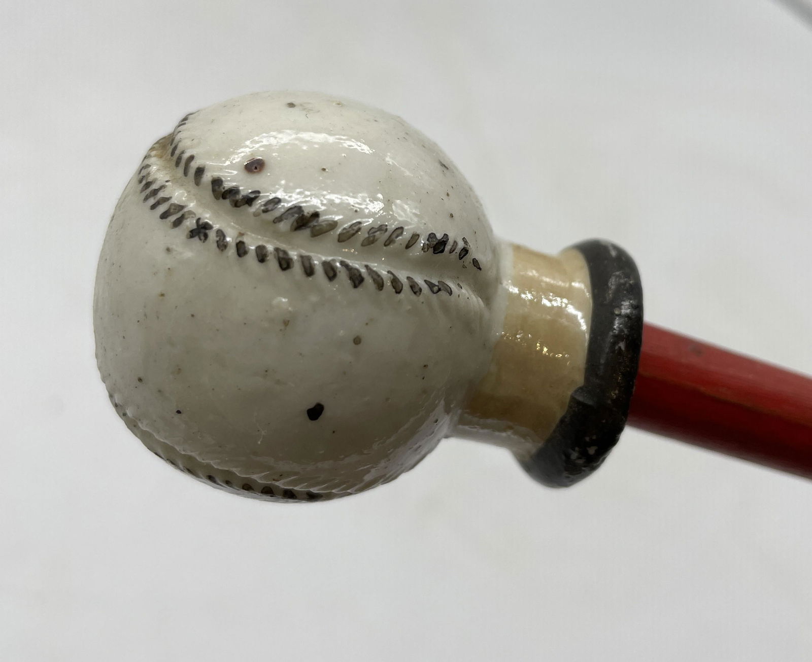 VINTAGE CARNIVAL CANE PRIZE PORCELAIN BASEBALL TOP Japan (1 of 8)