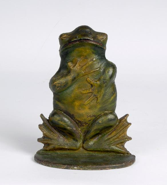 Large Antique Frog Door Stop With Label (1 of 3)