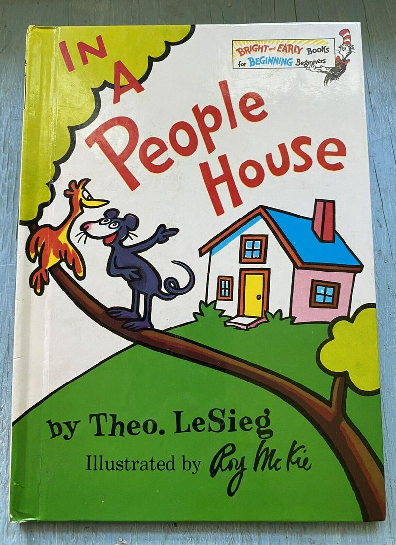 Rare IN A PEOPLE HOUSE DR. SEUSS 1st EDITION 1972 Bright & Early Book Le Sieg (1 of 12)