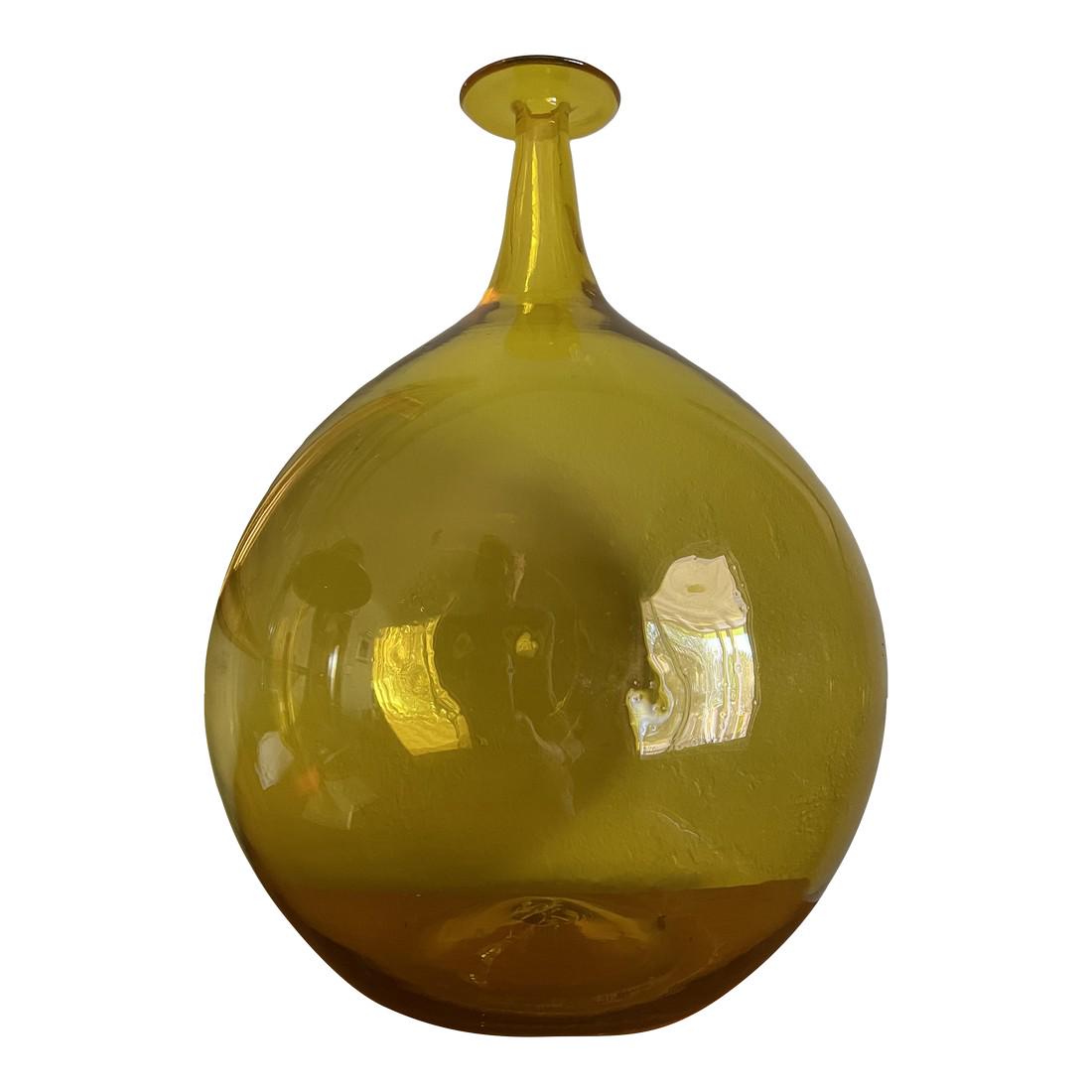 Mid Century Yellow Blenko Glass Bottle (1 of 9)