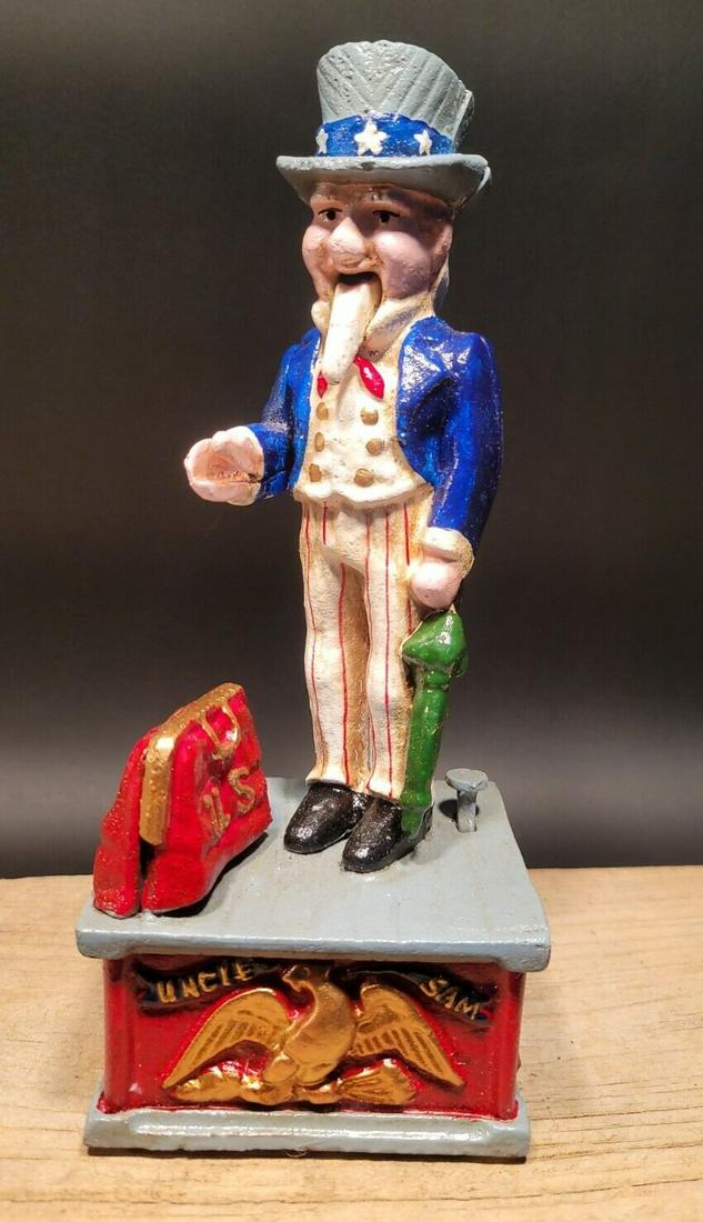 Cast Iron Uncle Sam Mechanical Coin Bank (1 of 14)