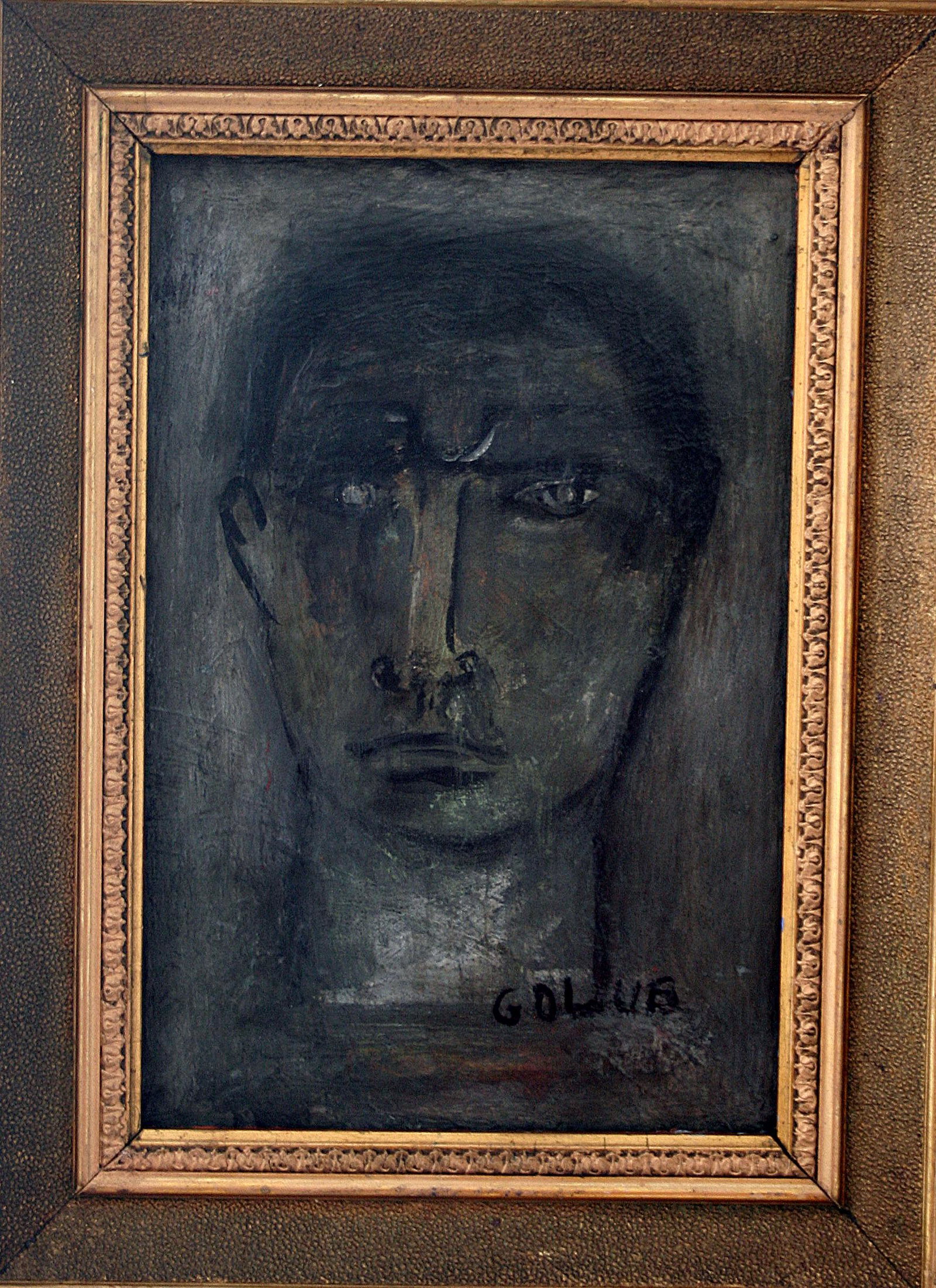 Leon Golub "Head " Oil on Cardboard (1 of 4)