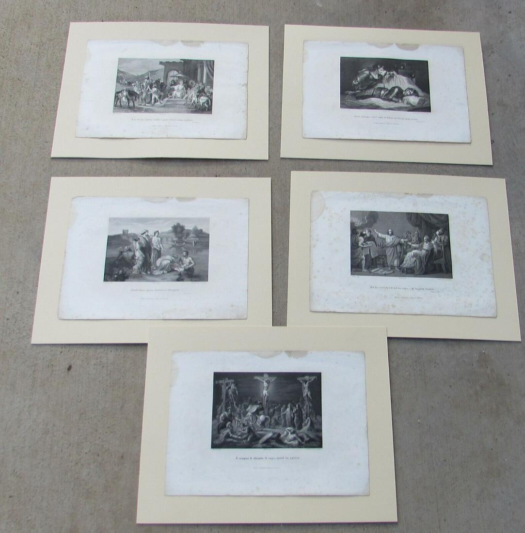 Set of Five 19th Century Engravings on Wove Paper D. Gandini etc. (1 of 6)