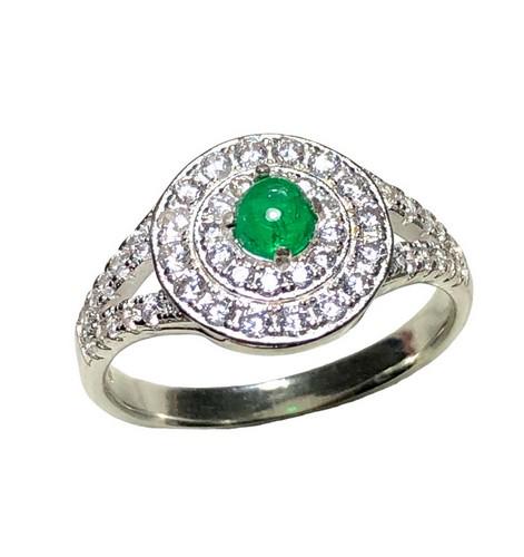 Sterling Silver Emerald Ladies Ring (1 of 6)