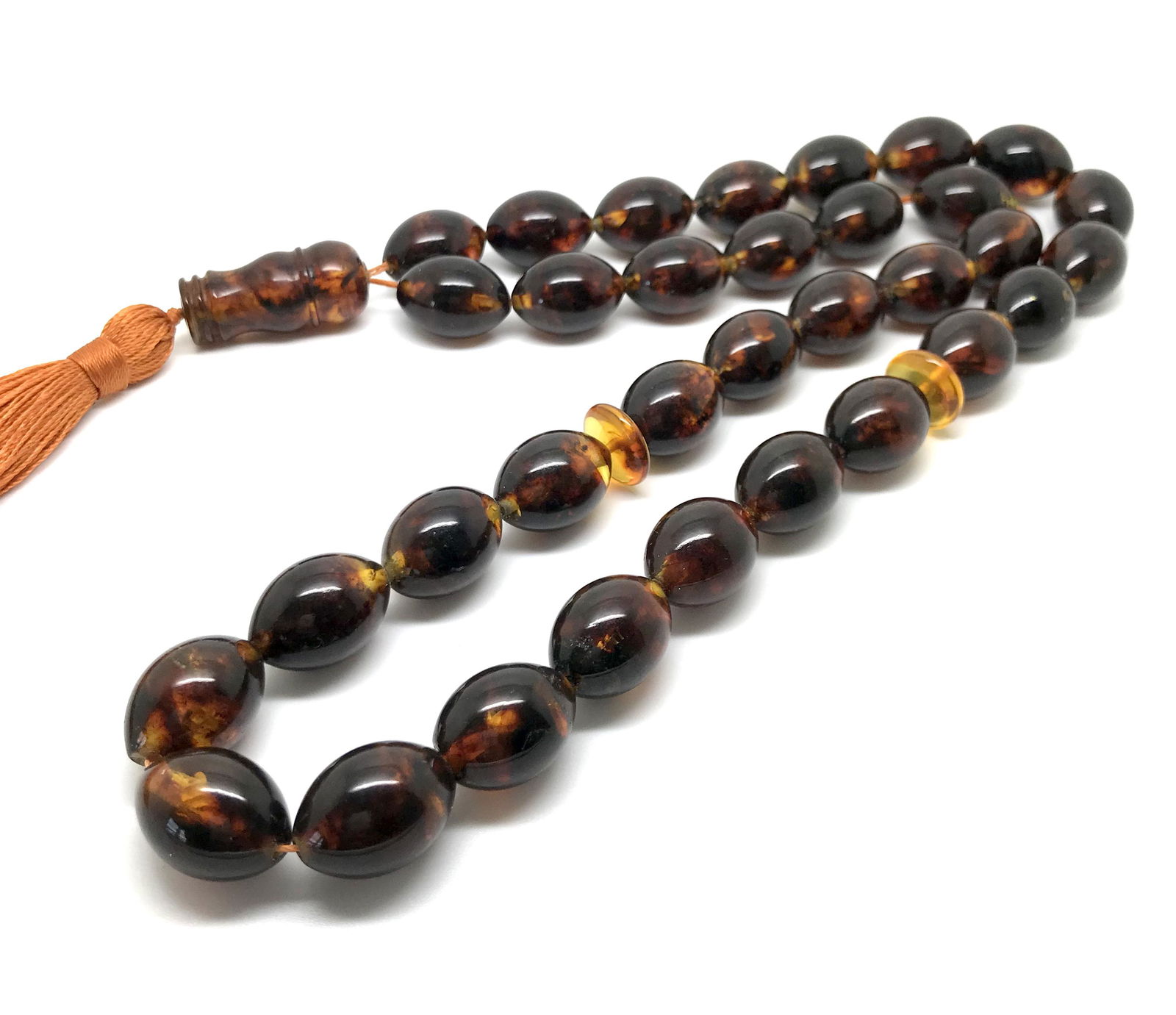 Outstanding Vintage Amber Tesbih made from Olive shaped Amber beads (1 of 10)
