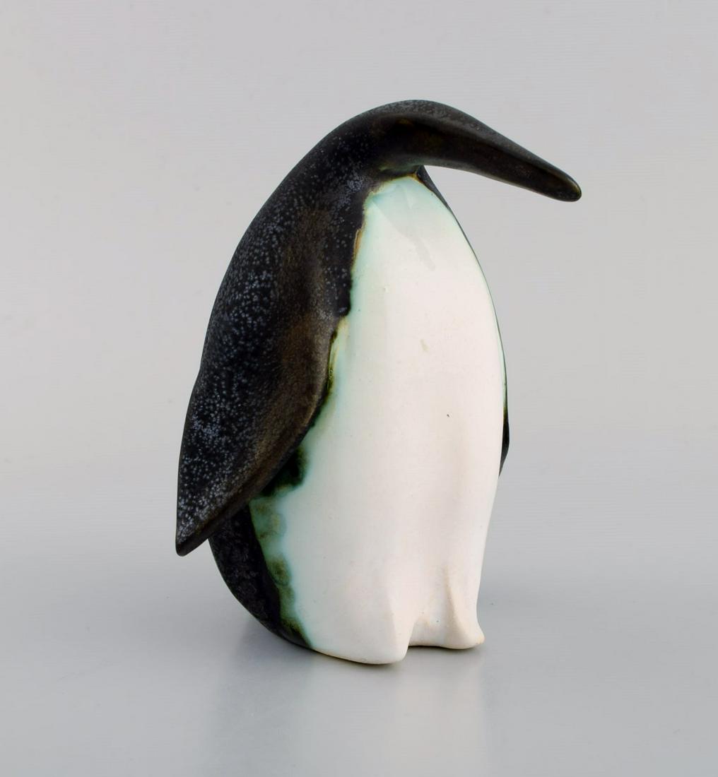 European studio ceramicist. Unique penguin in glazed ceramics. 1980s. (1 of 6)