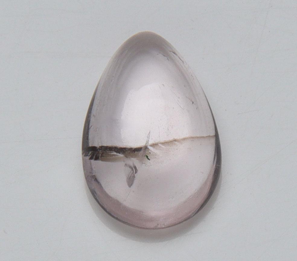 1.20 cts Natural Morganite: No Reserve! Title: 1.20 cts Natural Morganite Additional Information: Gemstone : Natural Morganite Shape and Cut : Pear Cabochan Weight : 1.20 carats Measurements : 9x6 mm, Color : Peach Transparency