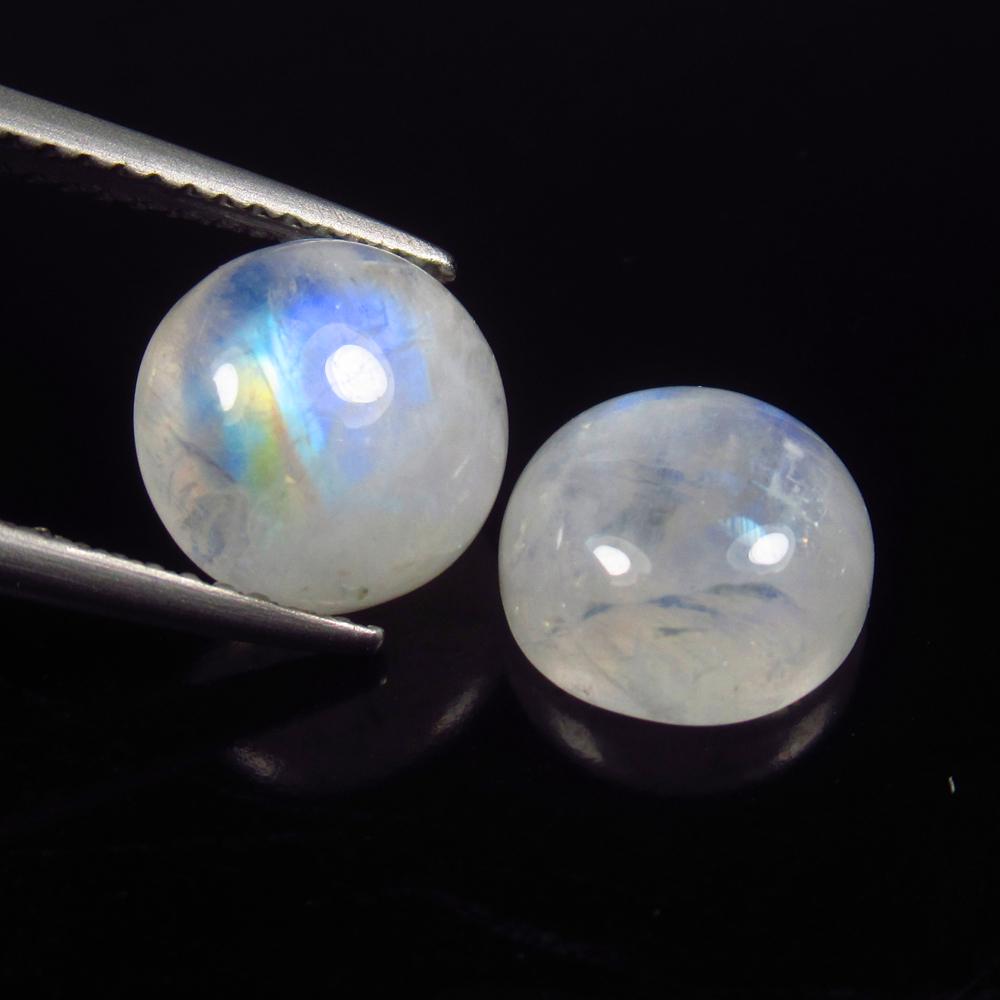 Natural Blue Moonstone Pair - 6.39 Ct (1 of 3)