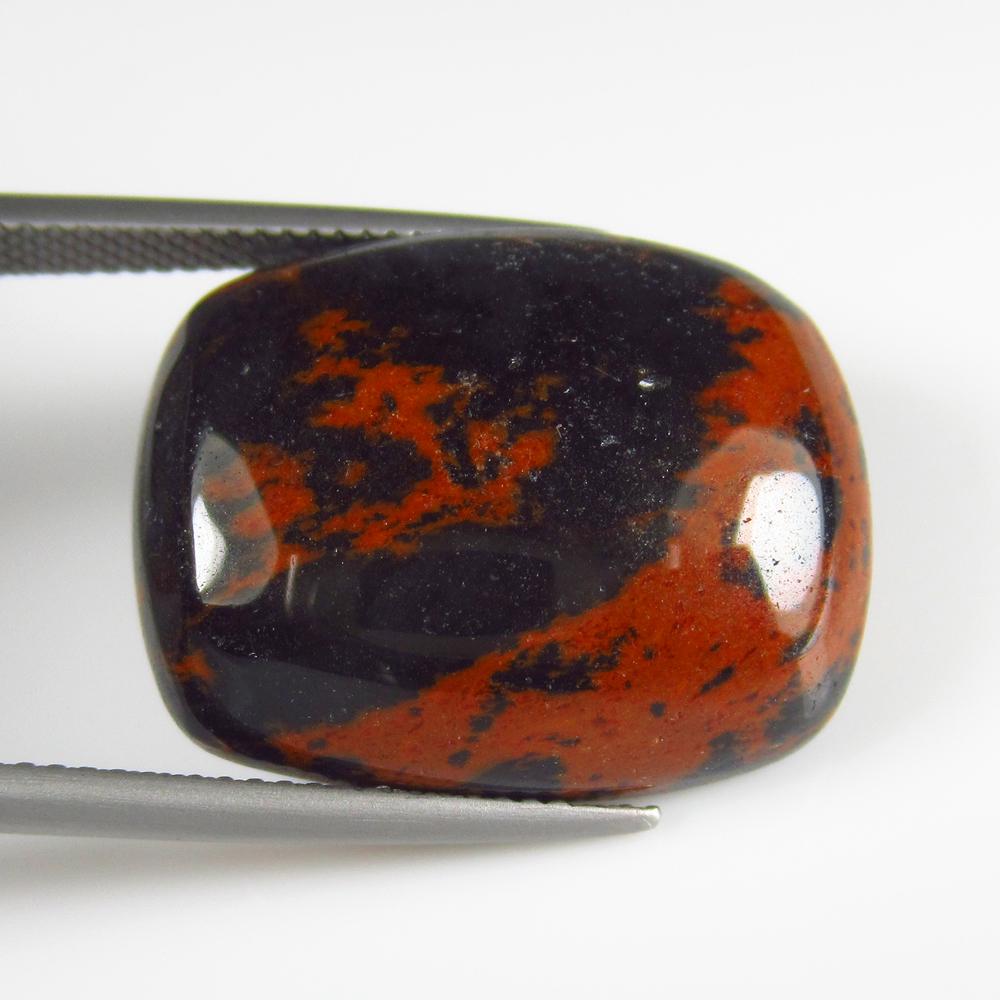 Natural Jasper Quartz - 24.48 Ct: No Reserve! Title: Natural Jasper Quartz - 24.48 Ct Origin: Brazil Weight: 24.48 Size/Dimensions: 24.0 x 19.0 x 7.5 mm Additional Information: Pieces : 1 No's / Shape : Cushion Cabochon / Color : Blac