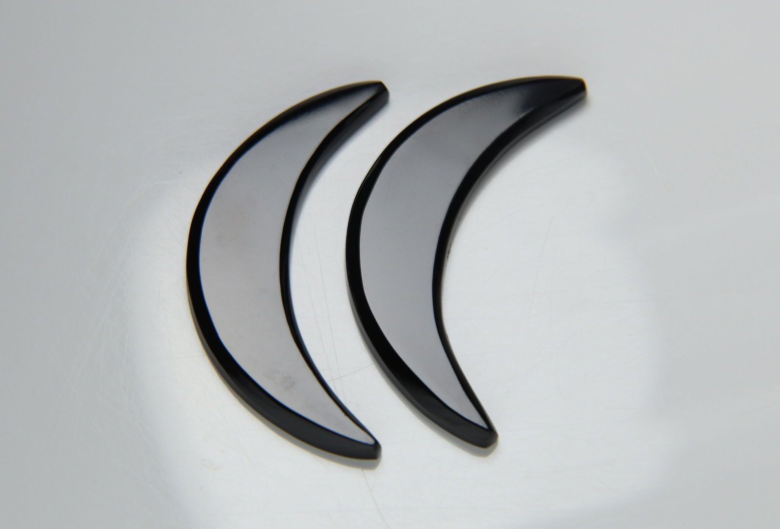 22.95 cts Natural Black Onyx Crescent cabochon pair (1 of 2)