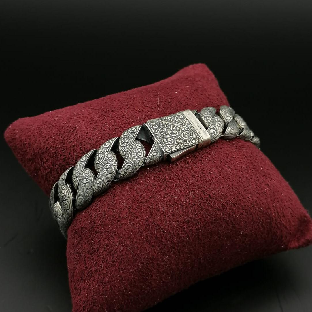 925 Sterling Silver Men's Bracelet,Mediavel Vintage Style (1 of 8)