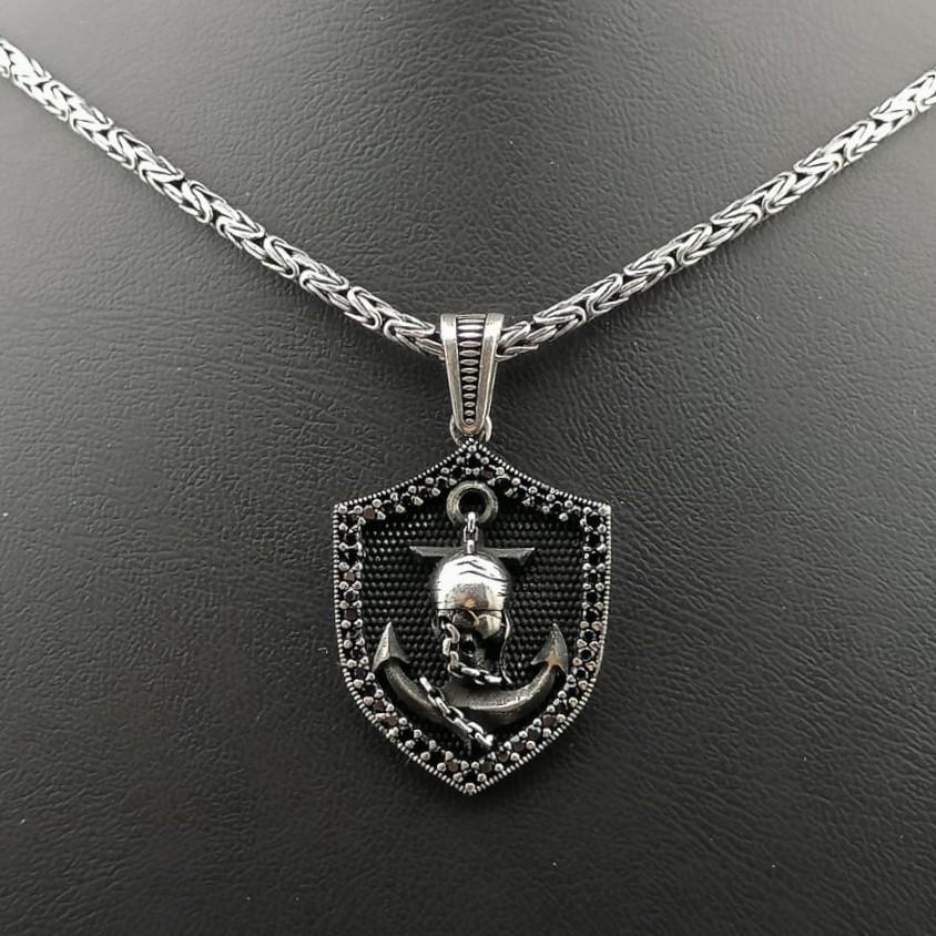 925 Silver Chain with Pirate Skull Pendant (1 of 8)