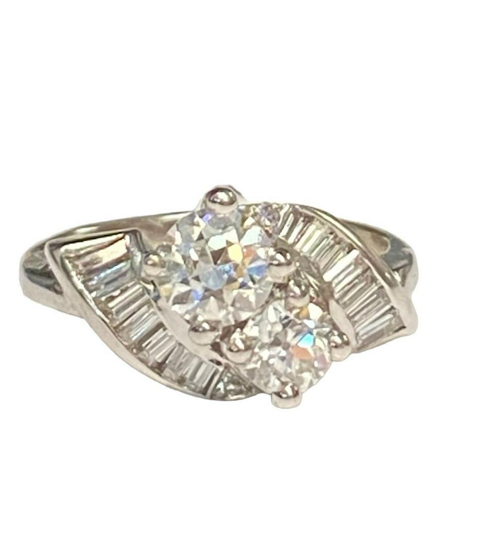 Platinum Diamond Moi et Toi Vintage Ring high end Just Reduced (1 of 7)