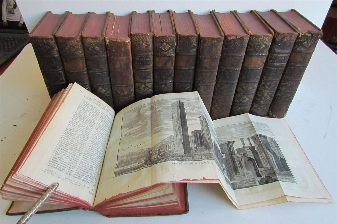 1747 UNIVERSAL HISTORY FROM EARLIEST ACCOUNT OF TIME ANTIQUE 13 volumes w/ MAPS (1 of 12)