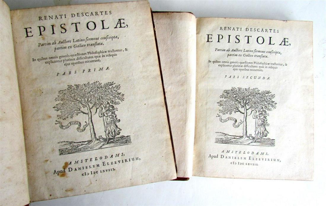 1668 DESCARTES EPISTOLAE 2 volumes ANTIQUE illustrated (1 of 16)