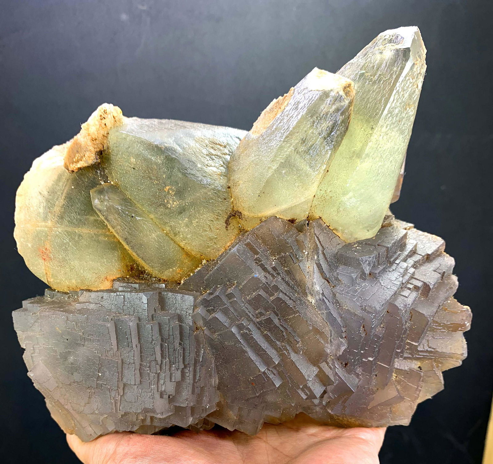 Fluorite Crystal, Fluorite Specimen, Natural Purple Color Cubic Fluorite Crystals With Calcite (1 of 7)