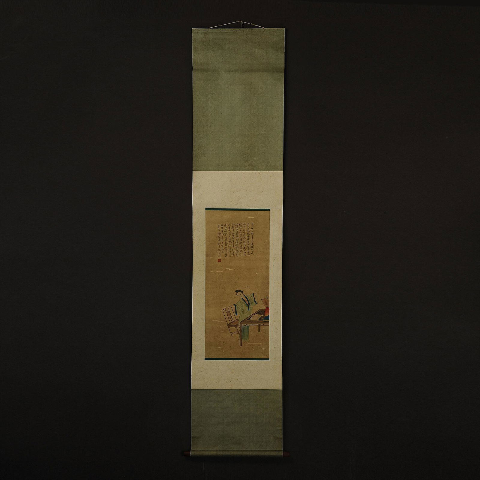 Chinese Qing Dynasty Painting Scrolls - GAI QI: Title: Chinese Qing Dynasty Painting Scrolls - GAI QI Origin: Asian private collection Date/Period: 19th C Materials: N/A Description: Painting core Size: about 72x31cm painting on silk GAI QI, a famo