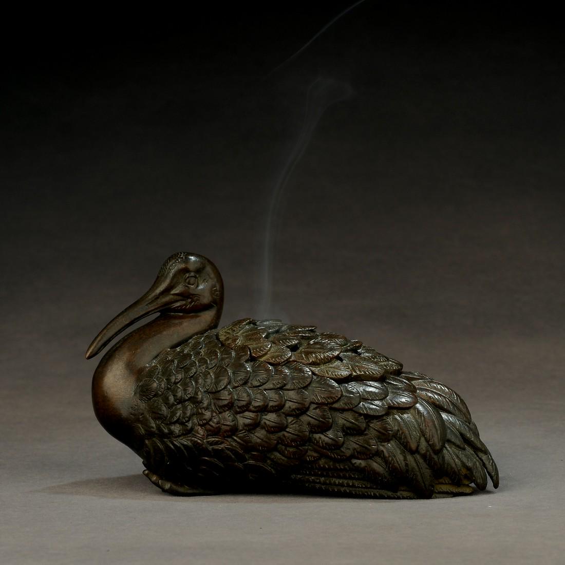 Japanese Meiji Bronze Duck Incense Burner (1 of 9)