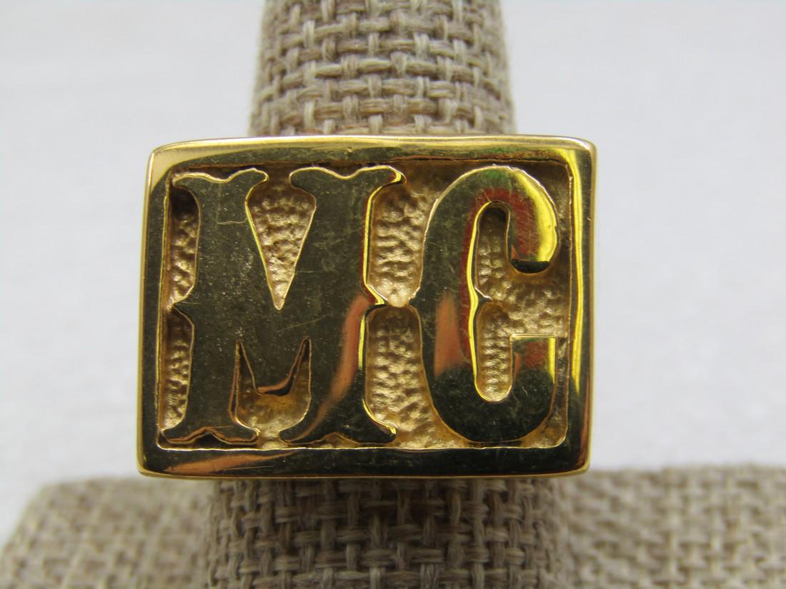14kt Plated Men's Initial MC Ring, Sz. 10.5, Chunky (1 of 8)
