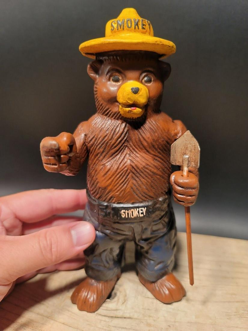 Cast Iron Smokey The Bear Coin Bank (1 of 12)